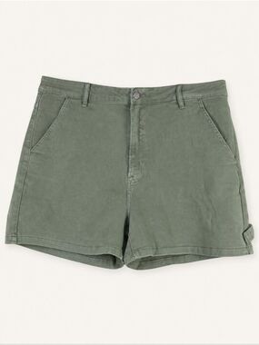 Risen Olive High Rise Stretch Denim Shorts 3X NWT Utility Fall